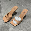 SImmi London Nude Patient Square Toe Heeled Shoes Size UK 5 EU 38 *FF1