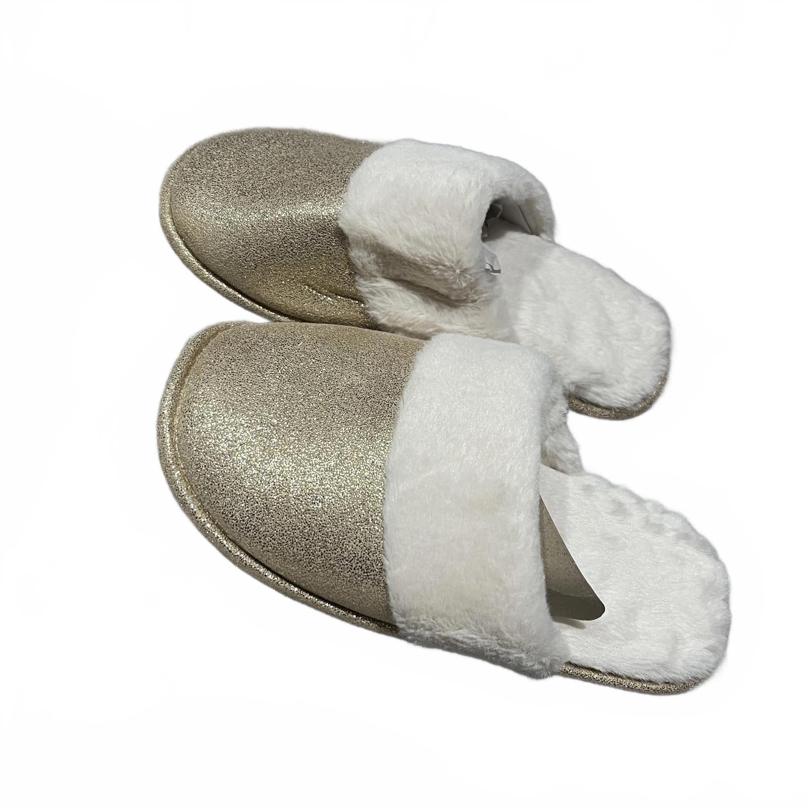 Studio Slipper Set With HWB and Eye Mask Gold Cream Size UK M 5-6 *SB1
