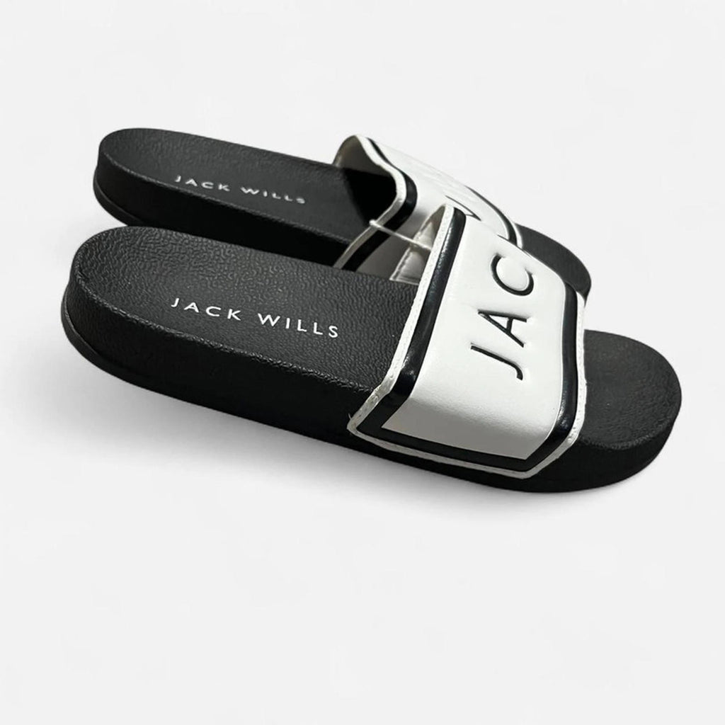 Jack Wills Logo Sliders White Ladies Size UK 3-4 EU 36-37 *REF:SB1