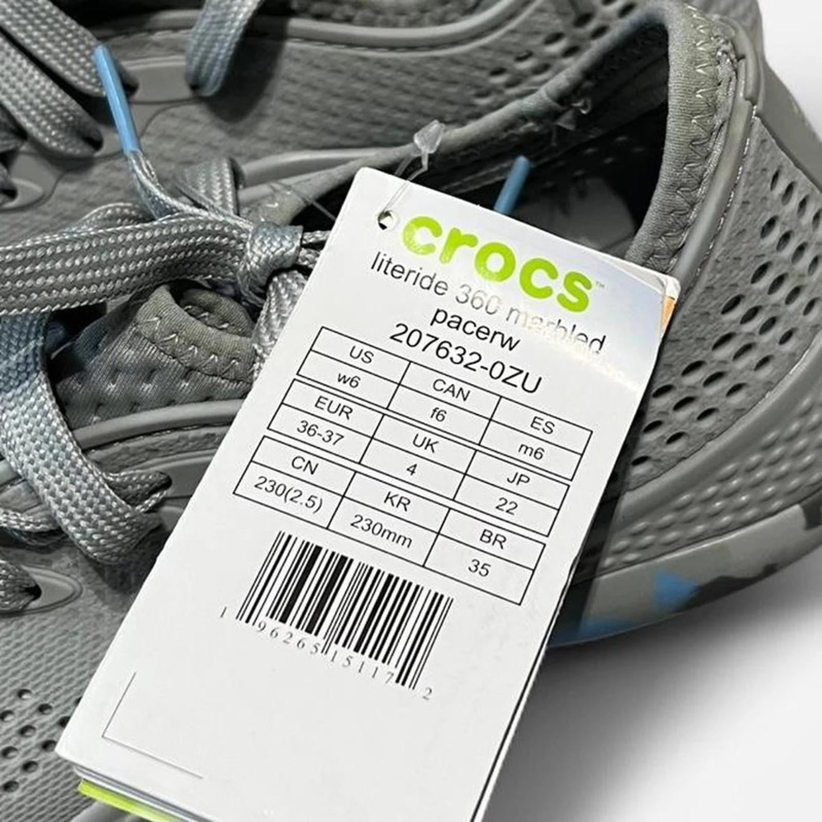 Crocs LiteRide 360 Pacer Womens Trainers Grey Size UK 4 EU 37 REF:SB5