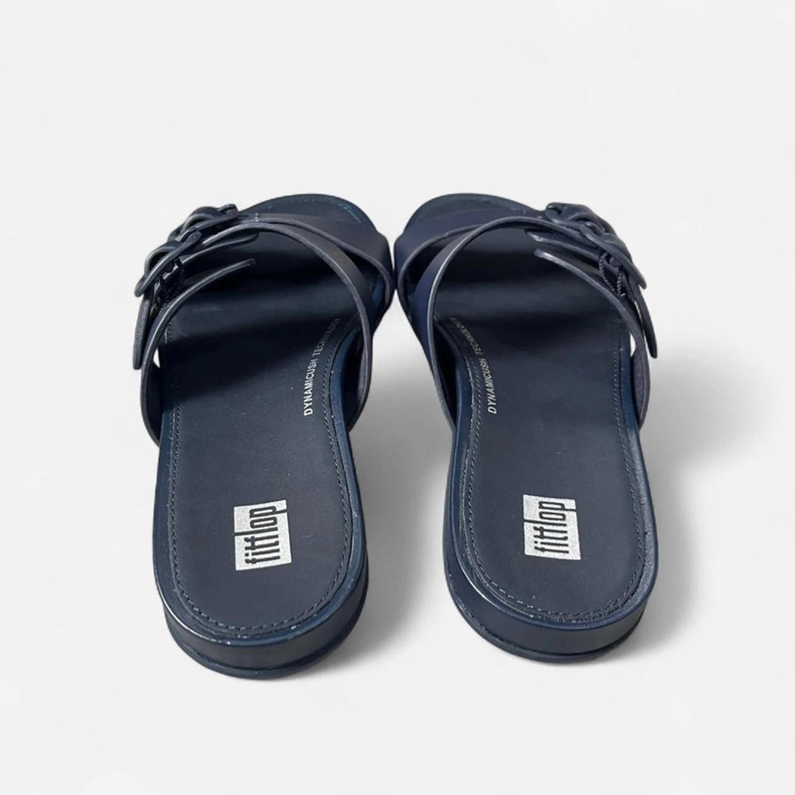 Fitflop Gracie Slides Women’s Navy Double Buckle Size UK 3 EU 36 *REF:SB4