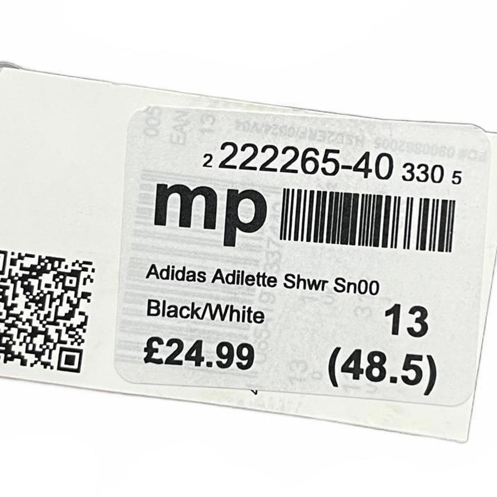 adidas Adilette Shower Slides Unisex Black Size UK 13 EU 48.5 *FF1