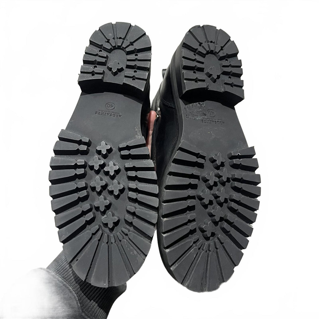 AllSaints Franka Leather Hiking Boots in Black Ladies Size UK 6.5 EU 40 *SB10