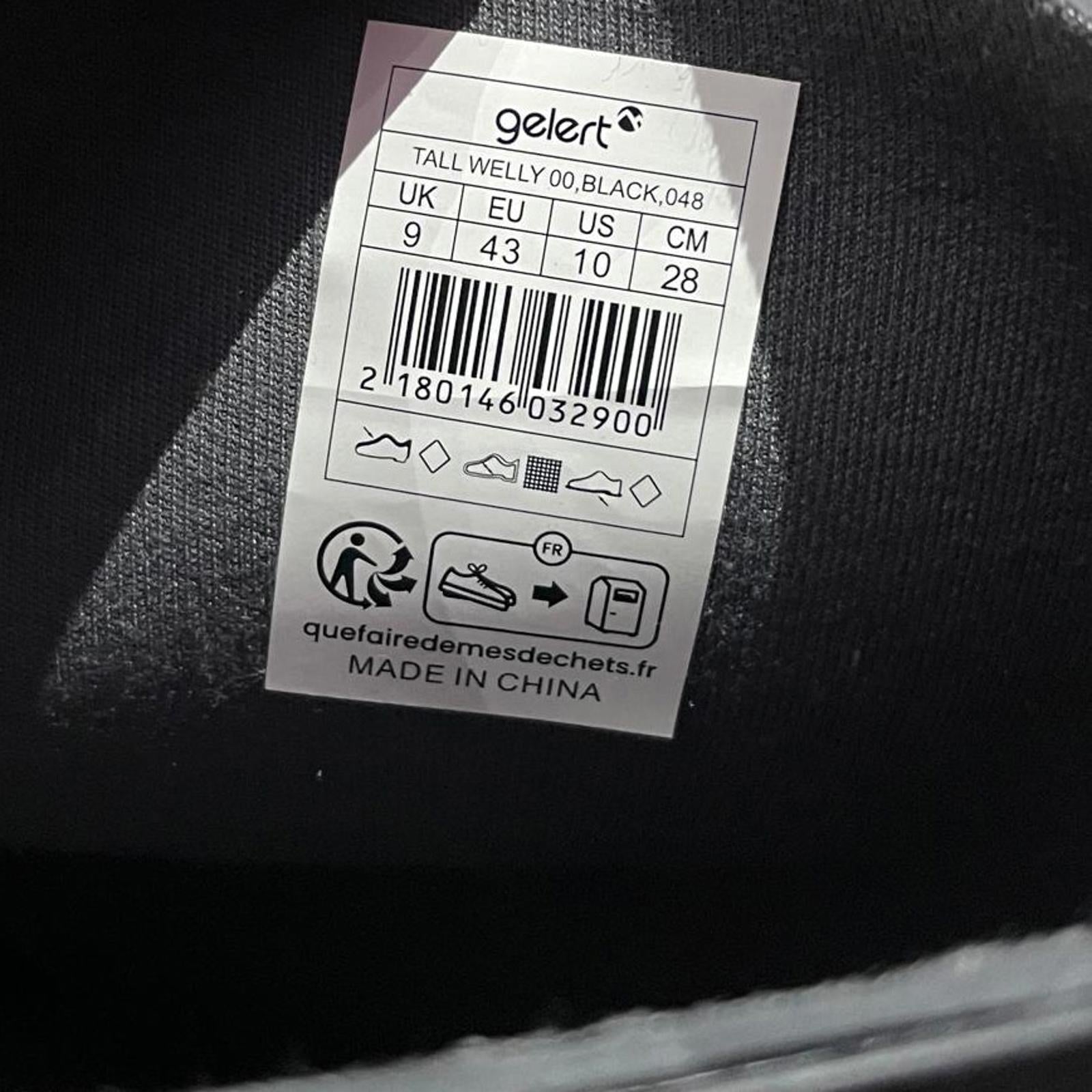 Gelert Tall Welly Mens Black Size UK 9 EU 43 *SK1