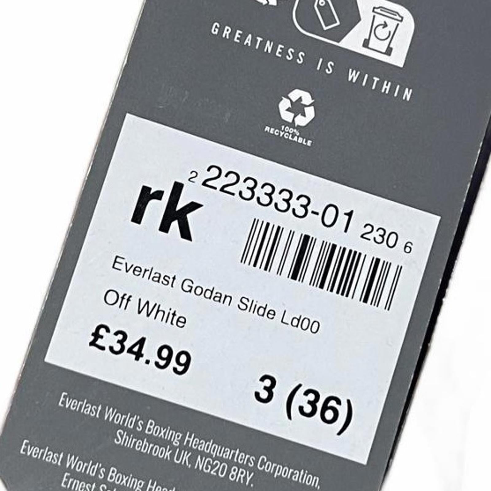 Everlast Godan Sliders Ladies Off White Size UK 3 EU 36 *SB7
