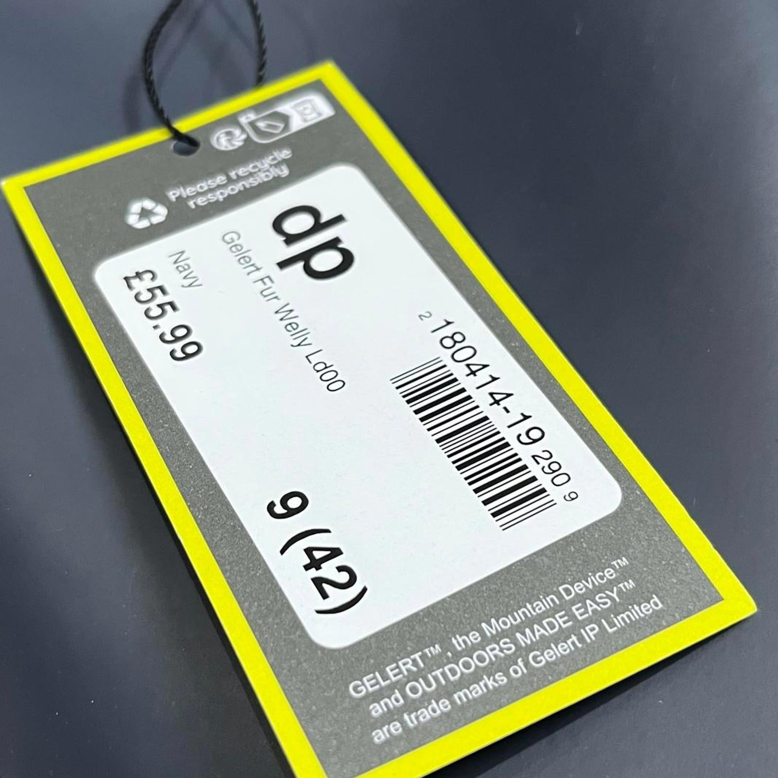 Gelert Fur Lined Welly Boot Womens Navy Size UK 9 EU 42 *SB17