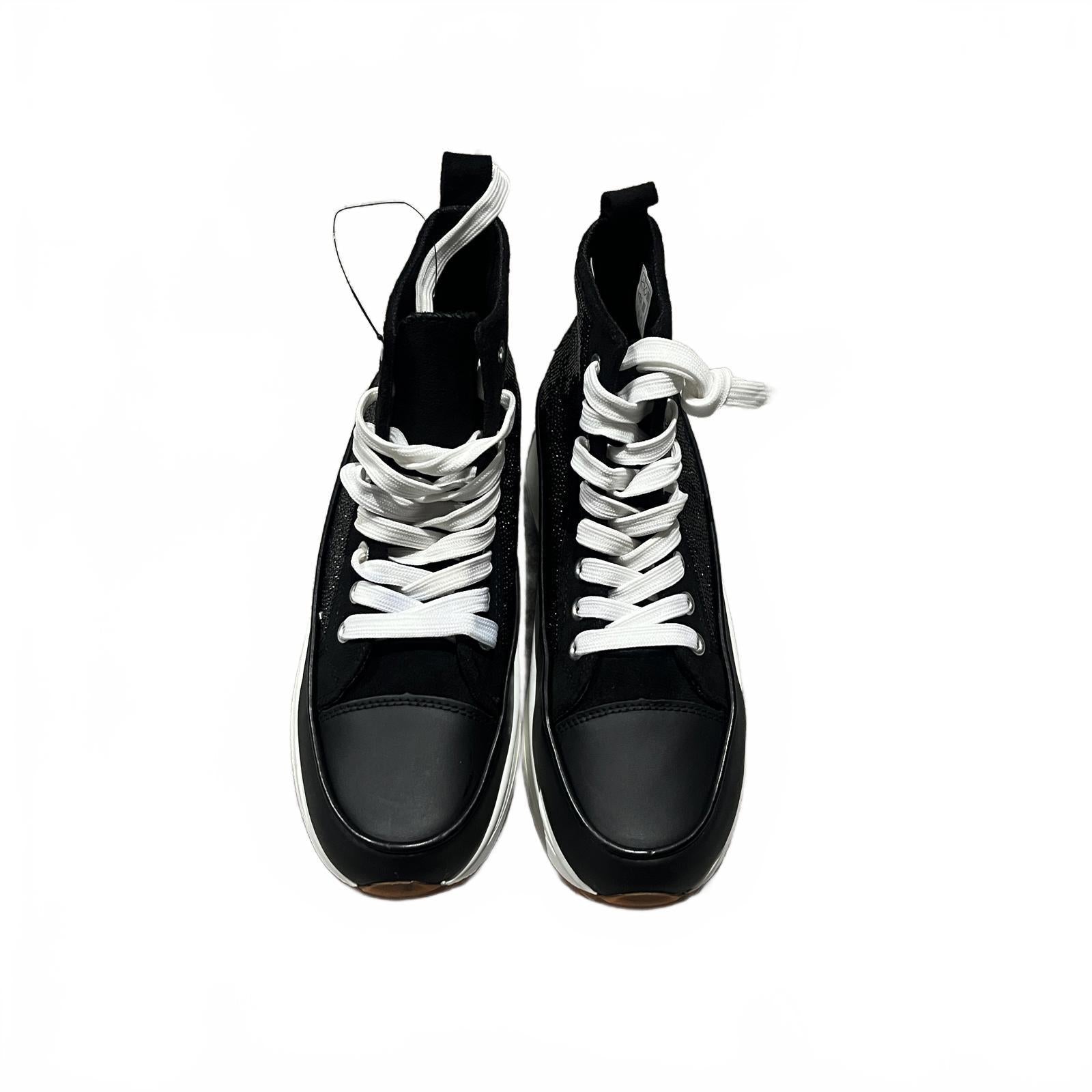 Firetrap Platform Hi top Ladies Trainers Black Glitter Size UK 8 EU 41 *SB13