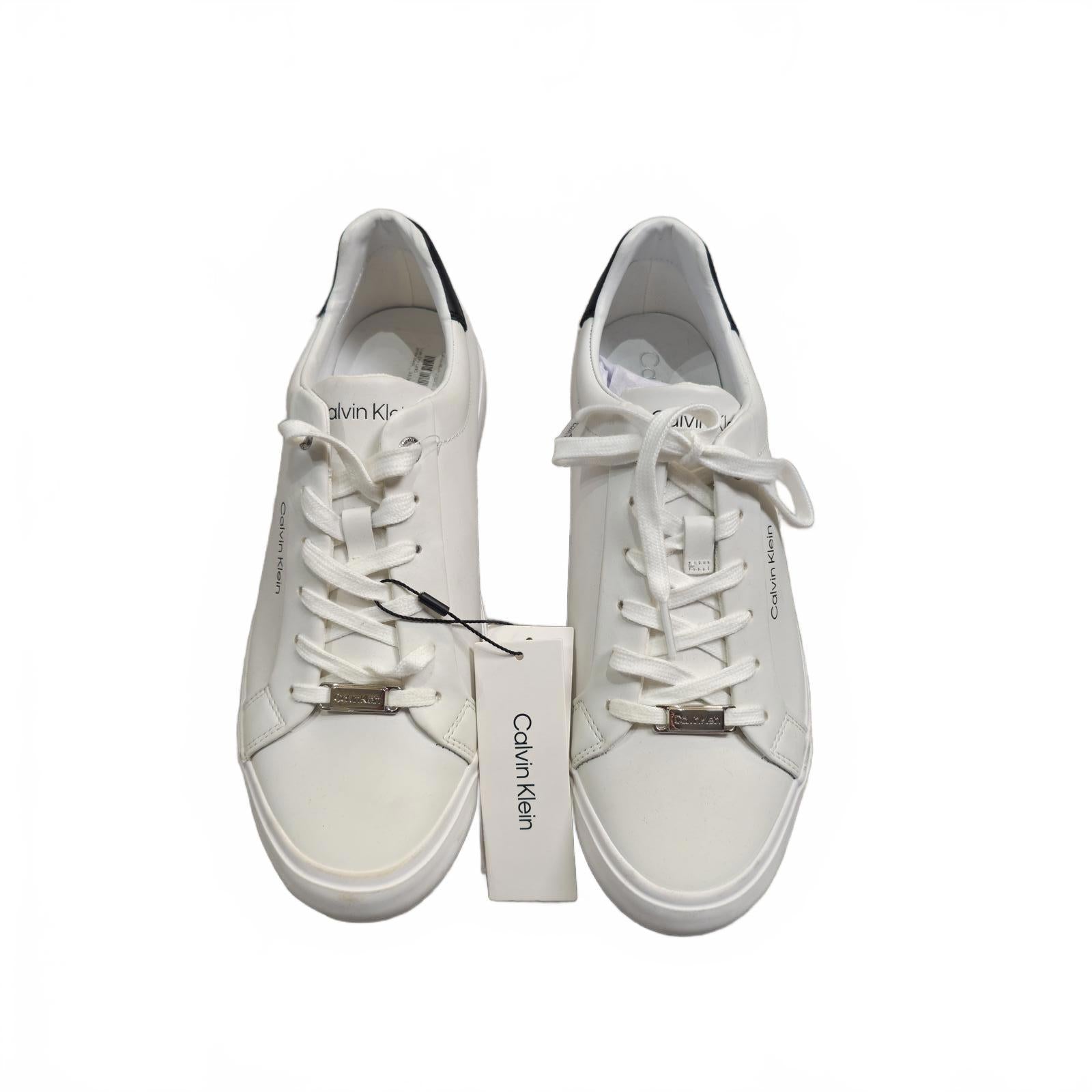 Calvin Klein Women's Vulc Lace-Up Low Trainers White Ex-Disp UK 6.5 EU 40 *SB20
