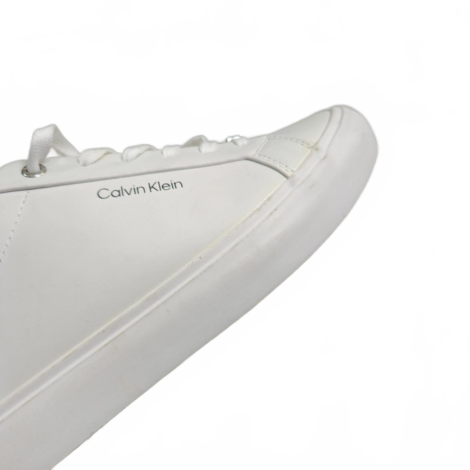 Calvin Klein Women's Vulc Lace-Up Low Trainers White Ex-Disp UK 6.5 EU 40 *SB14
