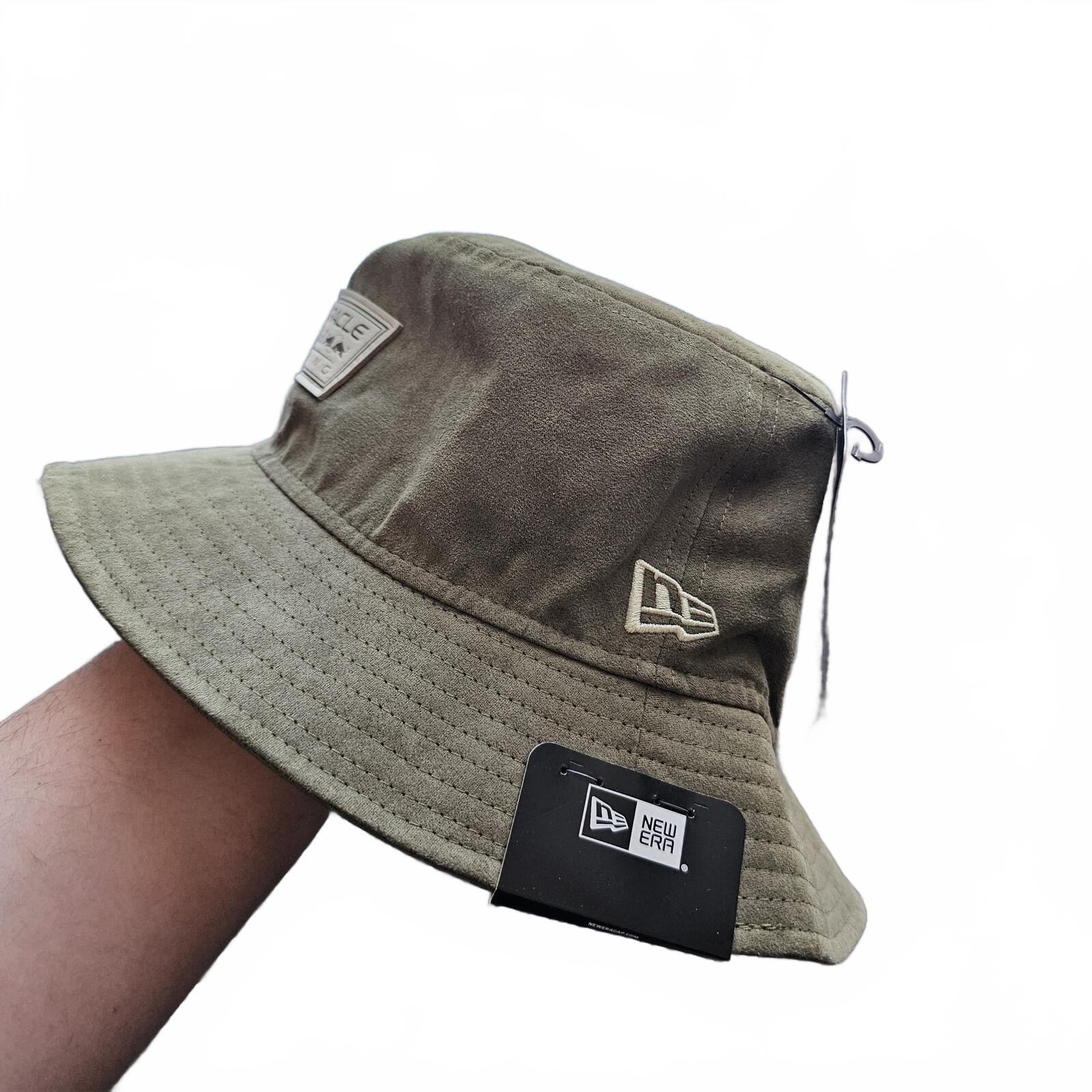 New Era Red Bull Racing F1 Suede Tapered Bucket Hat – Olive Green – Large – Nwt