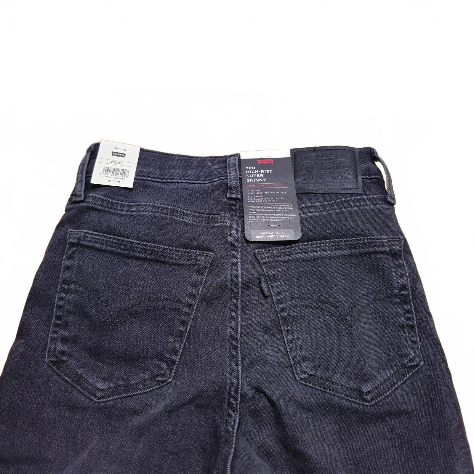 Levi’s 720 High Rise Super Skinny Jeans Grey W25 L30 BNWT *3.8