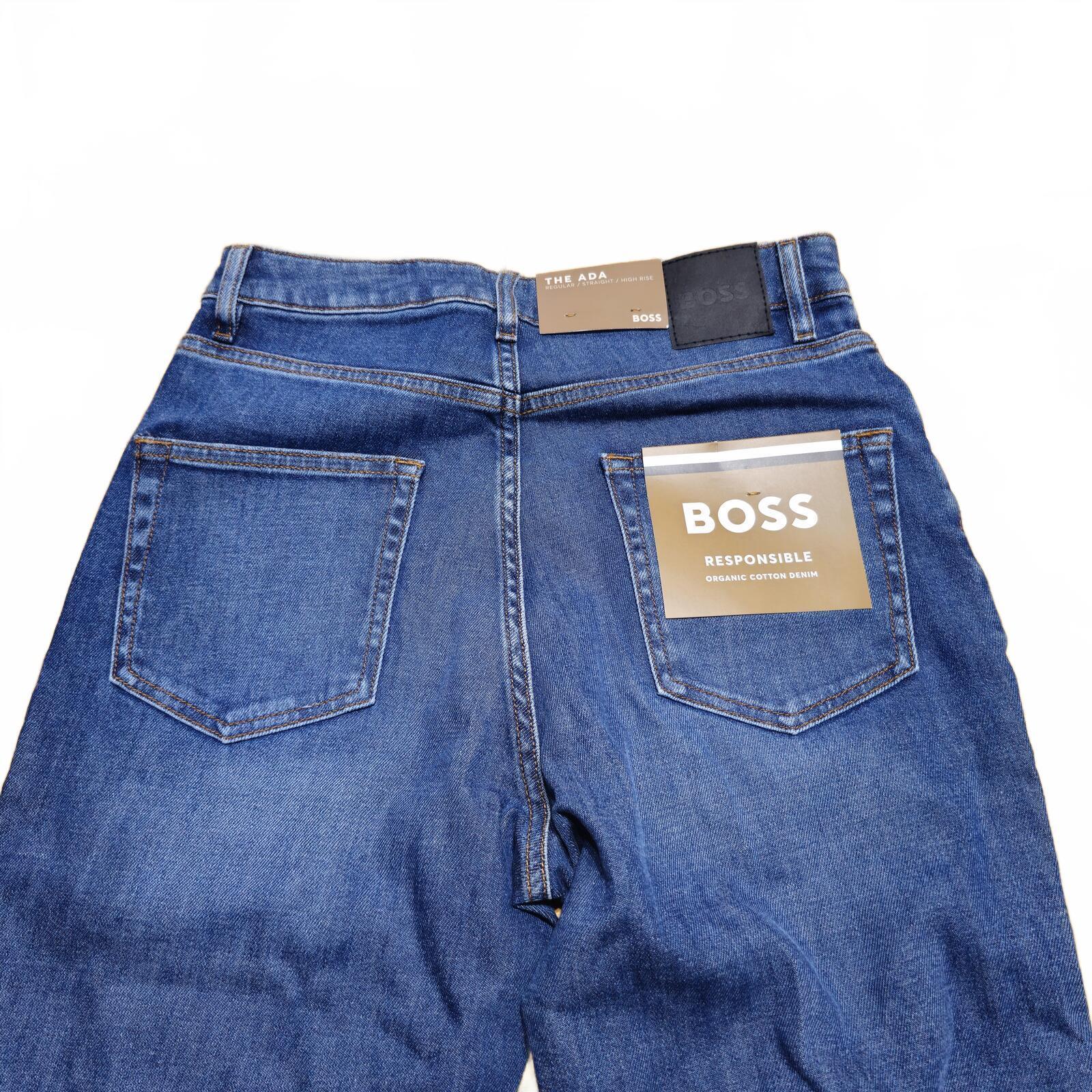 BOSS Ada High Rise Jeans Blue Side Slit Boot W28 L34 BNWT *3.9