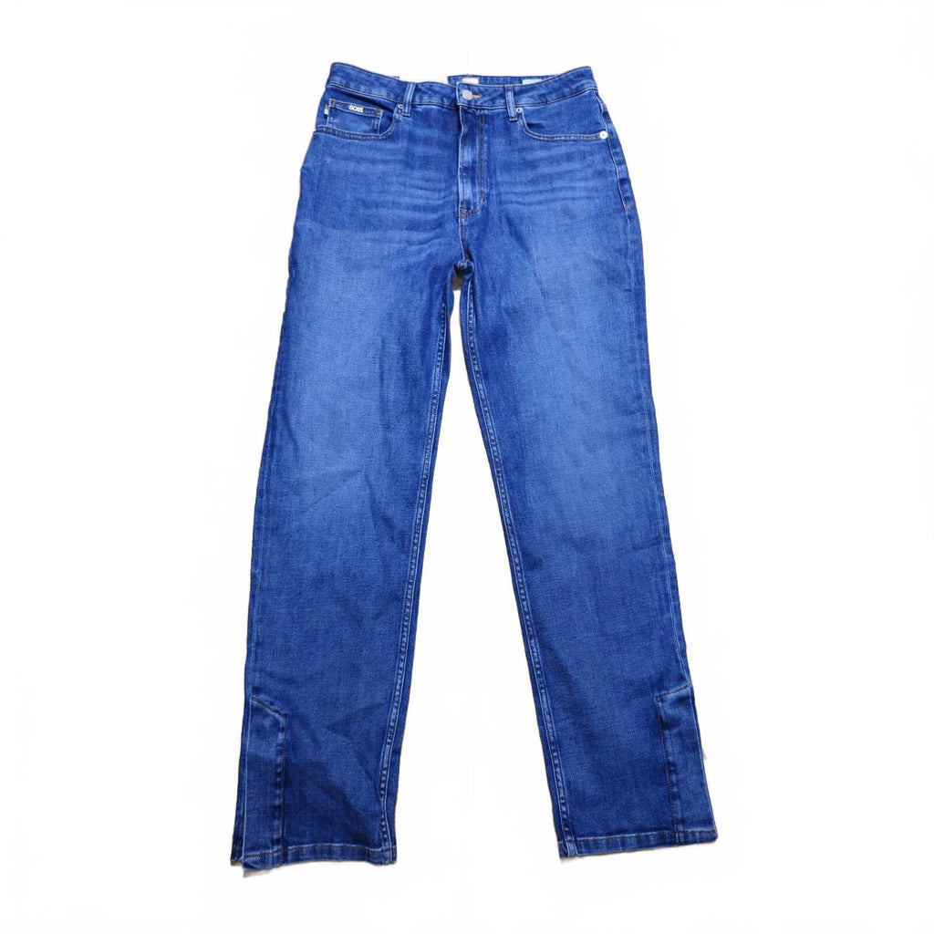 BOSS Ada High Rise Straight Jeans Blue Side Slit  W31 L34 BNWT *3.13
