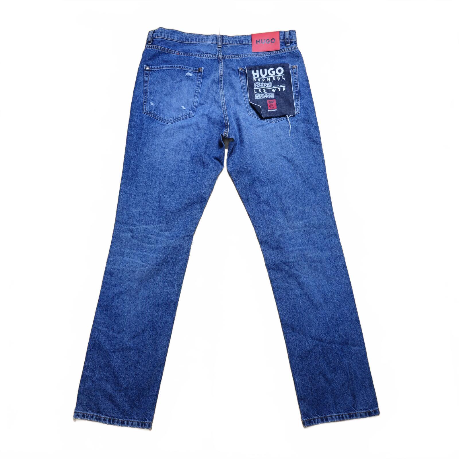 Hugo Boss 677/38 Bright Blue Distressed Straight Jeans W35 L34 BNWT *3.15