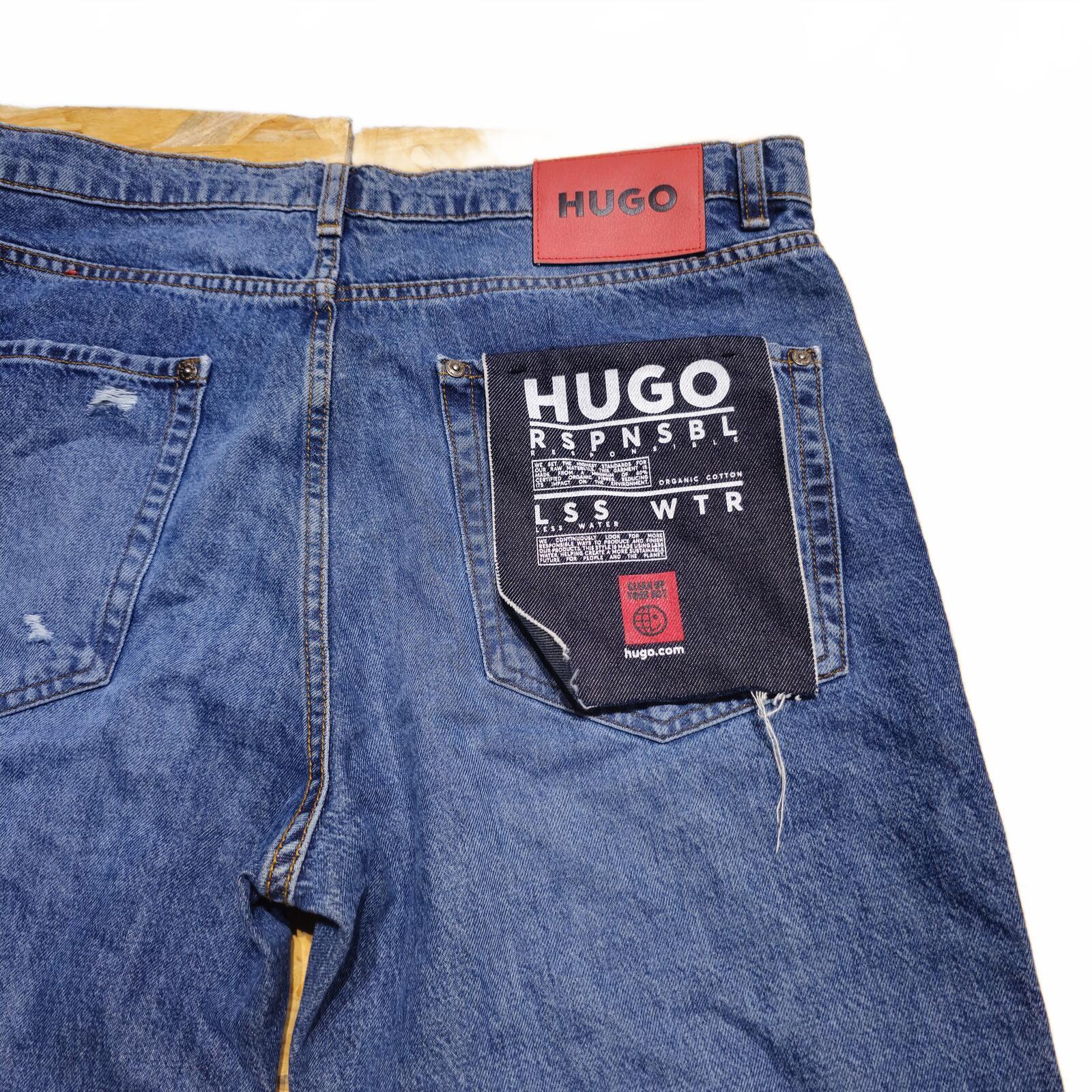 Hugo Boss 677/38 Bright Blue Distressed Straight Jeans W35 L34 BNWT *3.15