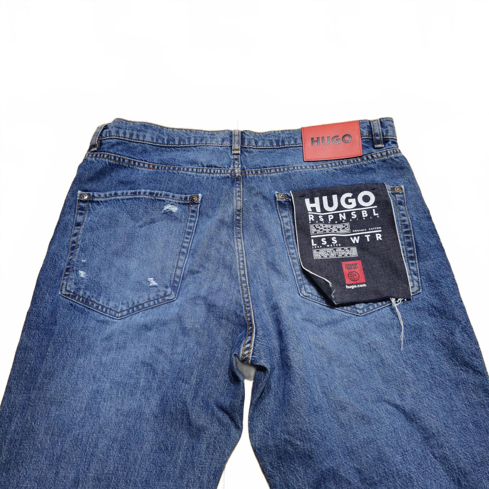 Hugo Boss 677/38 Bright Blue Distressed Straight Jeans W35 L34 BNWT *3.15