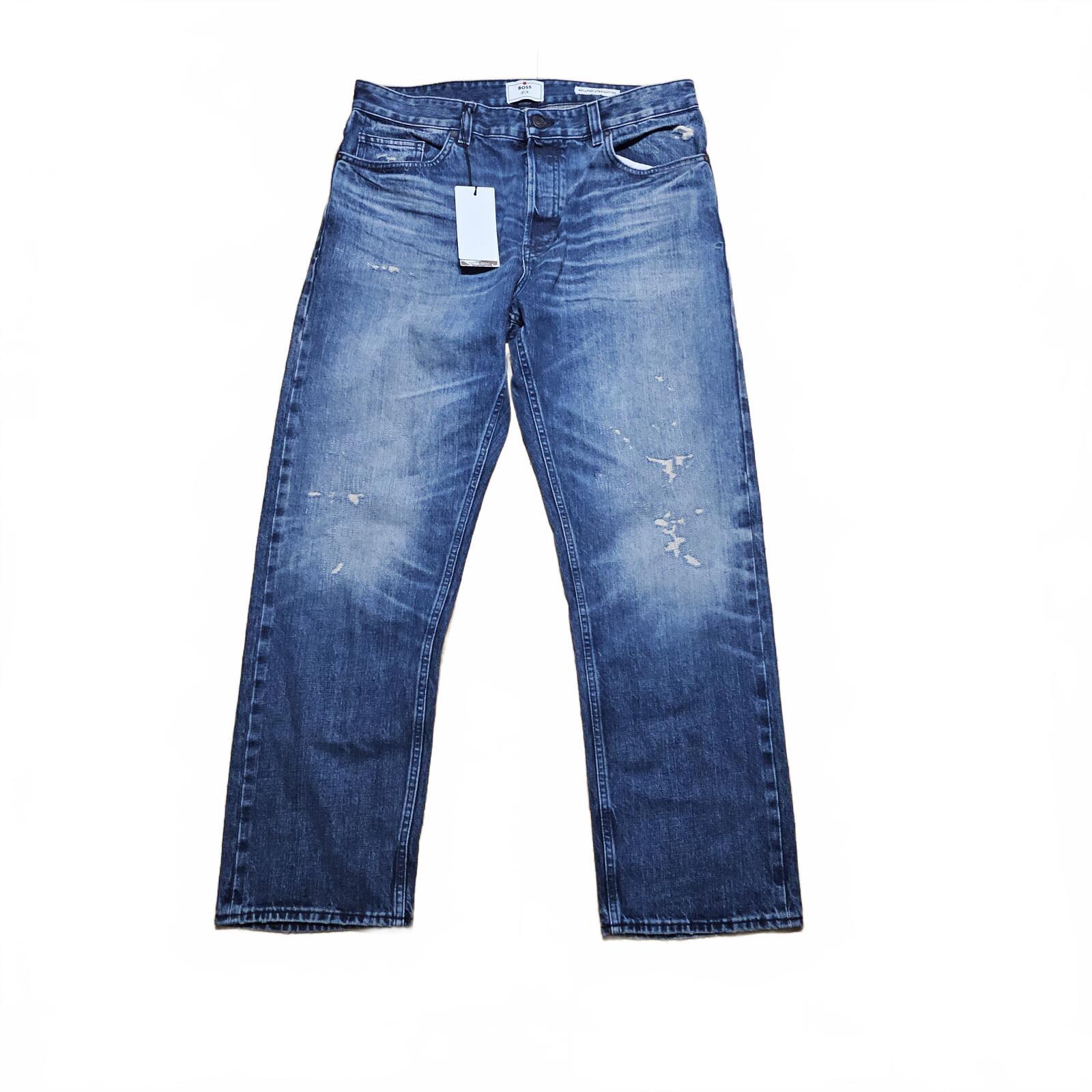 BOSS Relaxed Fit Tapered Jeans Made in Japan Bright Blue W34 L32 BNWT *3.17