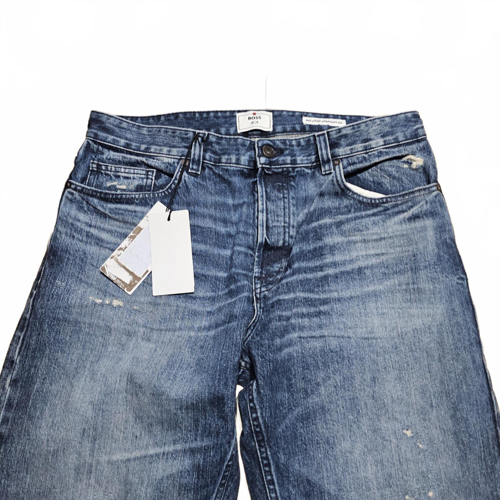 BOSS Relaxed Fit Tapered Jeans Made in Japan Bright Blue W34 L32 BNWT *3.17