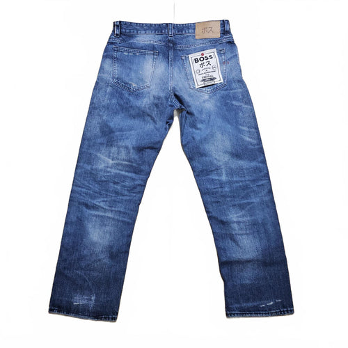 BOSS Relaxed Fit Tapered Jeans Made in Japan Bright Blue W34 L32 BNWT *3.17