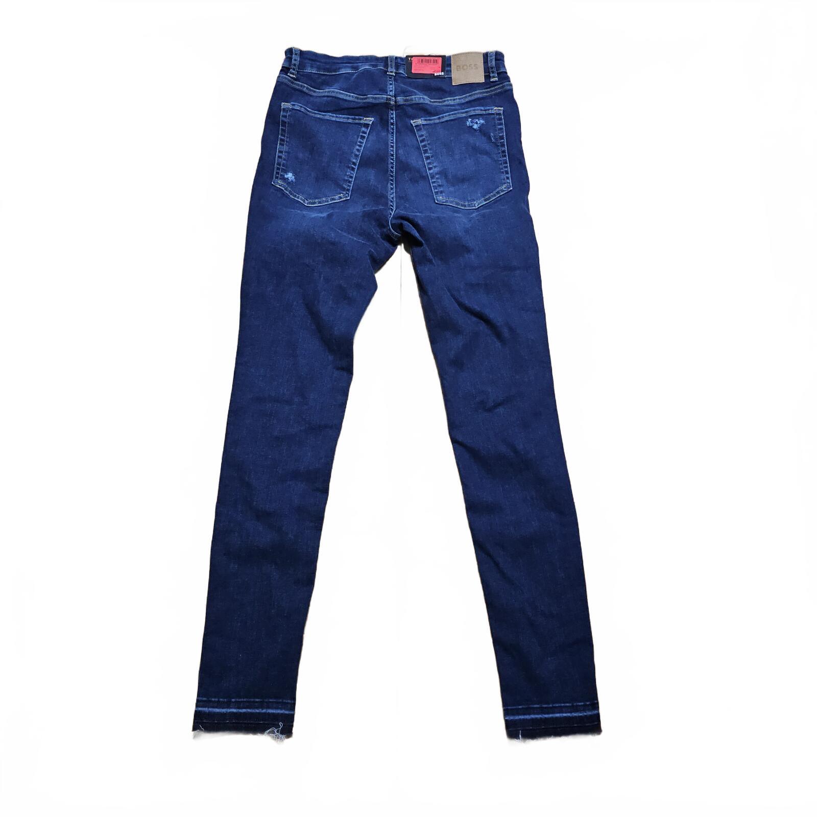 BOSS KITT Skinny Fit Jeans Navy Distressed W31 UK 12/14 Stretch BNWT *3.22