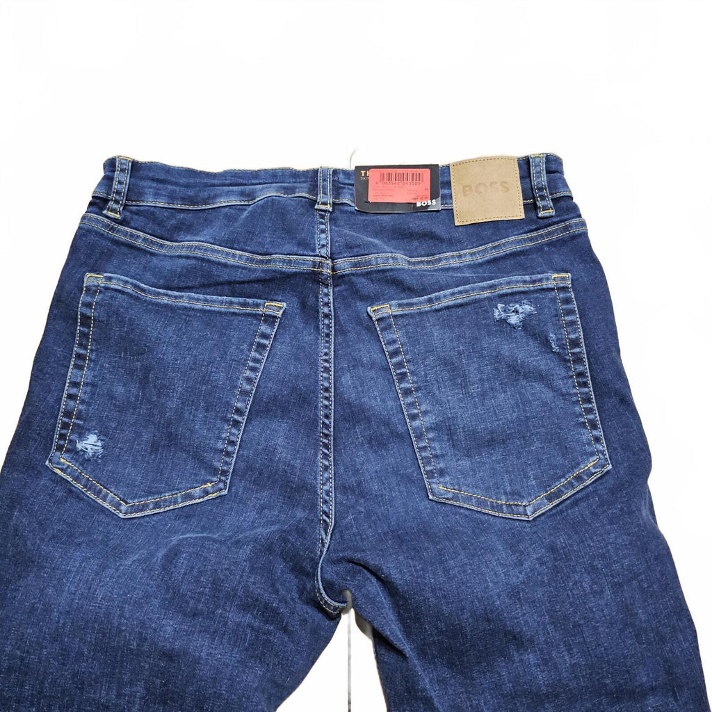 BOSS KITT Skinny Fit Jeans Navy Distressed W31 UK 12/14 Stretch BNWT *3.22