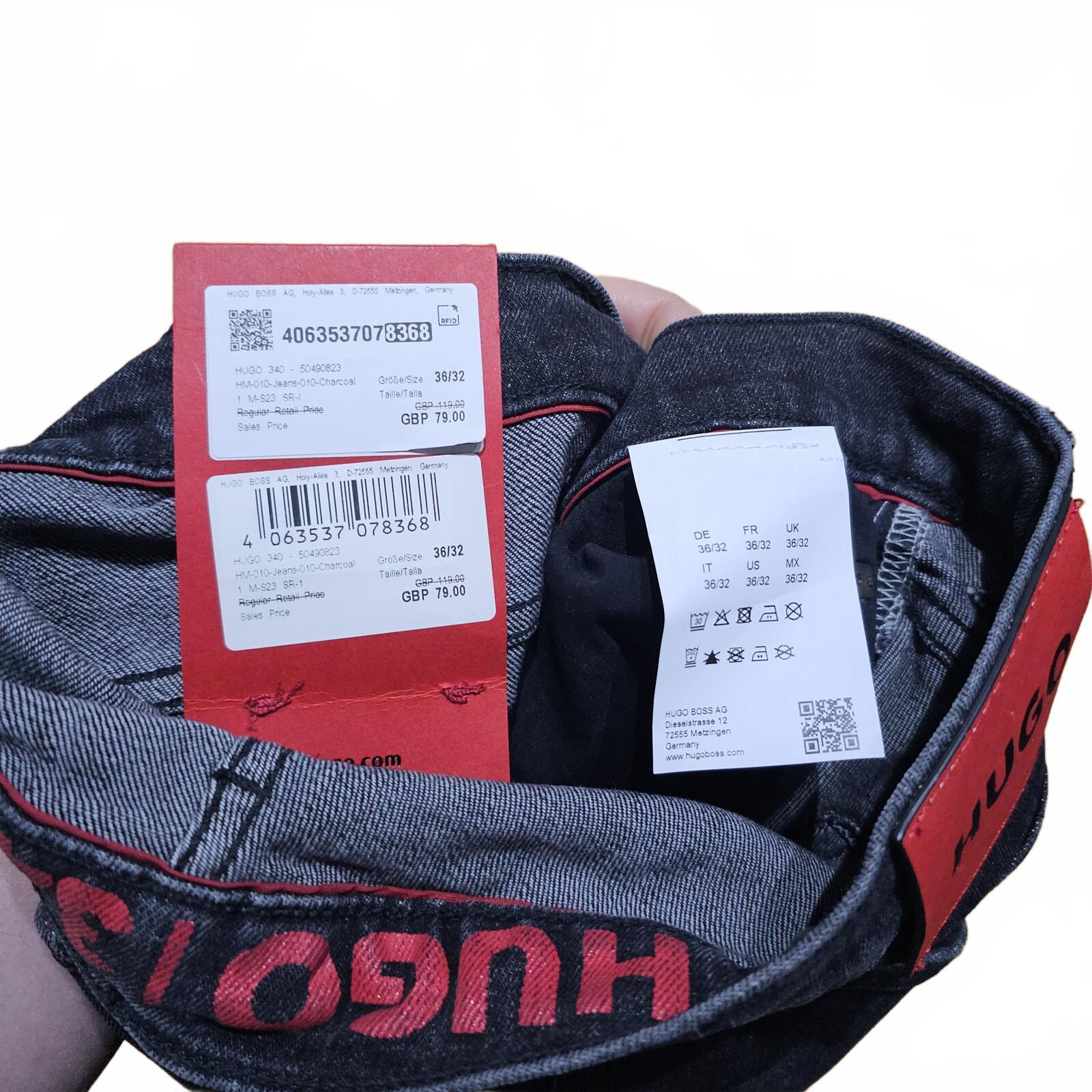 Hugo Boss 340 Loose Tapered Cropped Jeans Charcoal W36 L32 BNWT *3.23