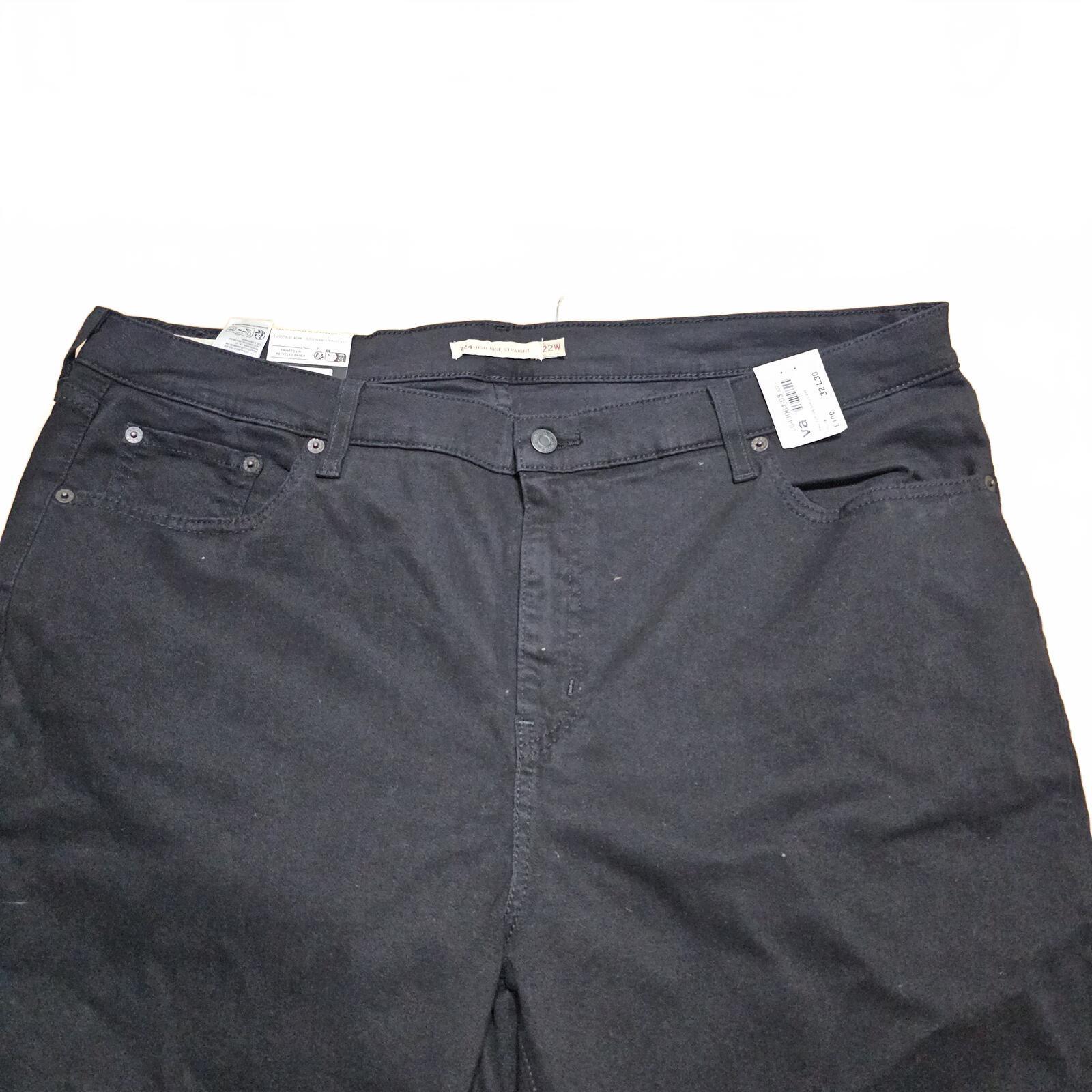 Levi’s 724 High Rise Slim Straight Jeans Black UK 18 W34 22S BNWT *4.1