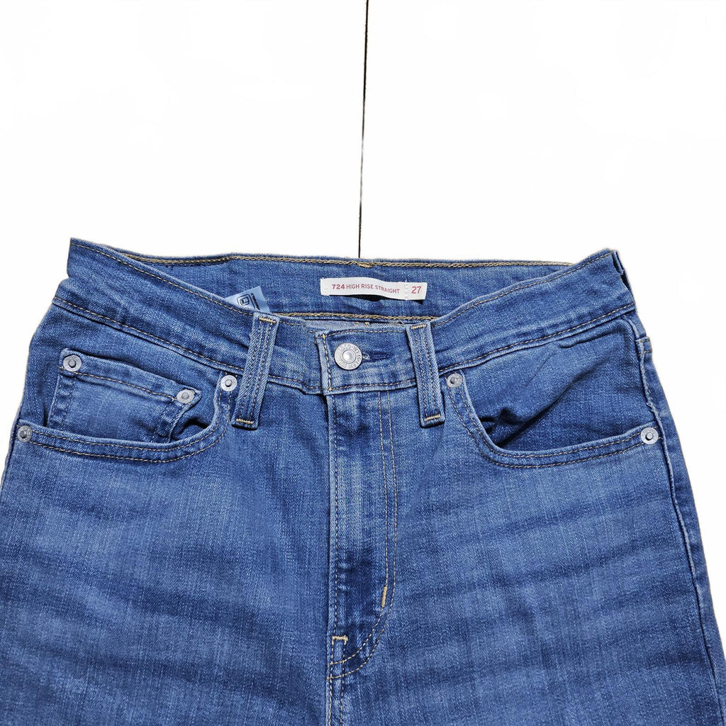 Levi’s 724 High Rise Straight Jeans Blue W27 L30 BNWT *4.4