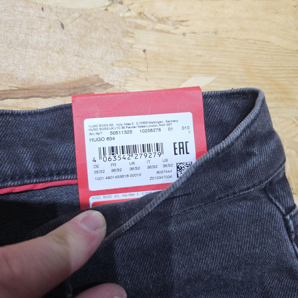 HUGO 634 Tapered Fit Jeans Charcoal W36 L32 BNWT *4.12