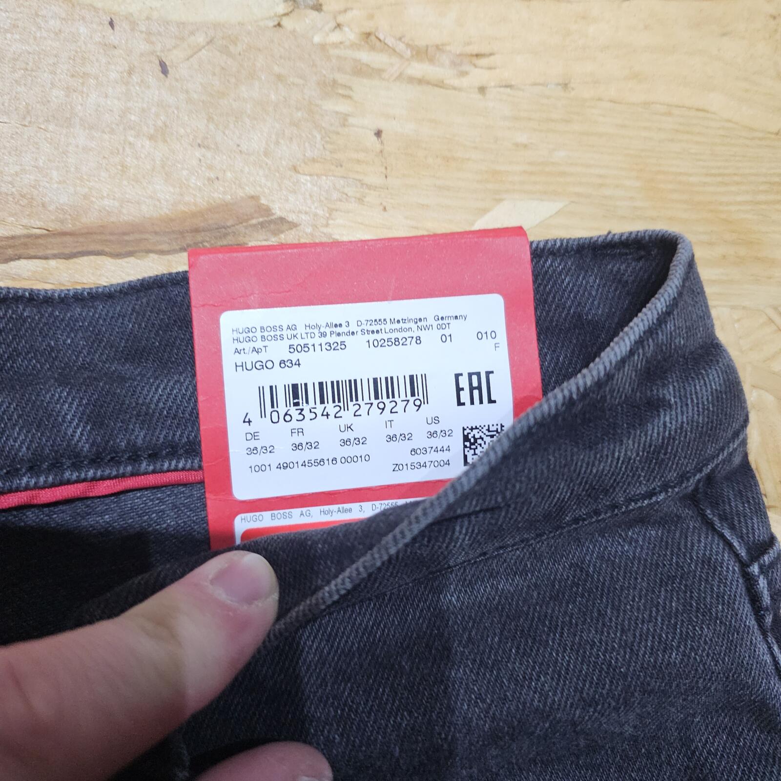 HUGO 634 Tapered Fit Jeans Charcoal W36 L32 BNWT *4.12