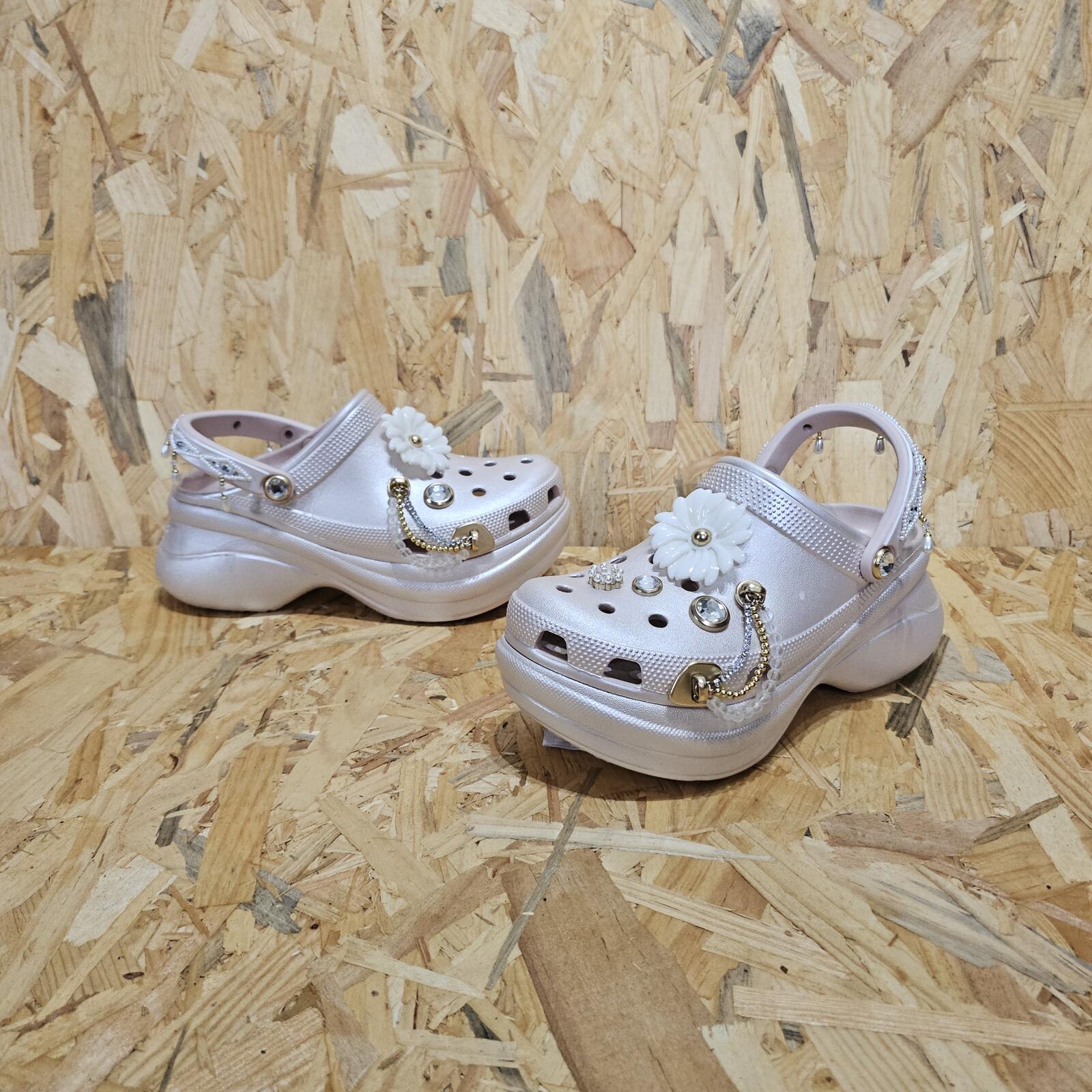 Crocs Women's Bedazzled Clogs Platform Sandals Quartz Size UK 6 *SB6