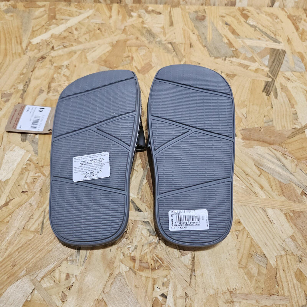 HAVAIANAS Classic Metallic Rubber Sliders Grey Womens UK 4 EU 37 *SB6