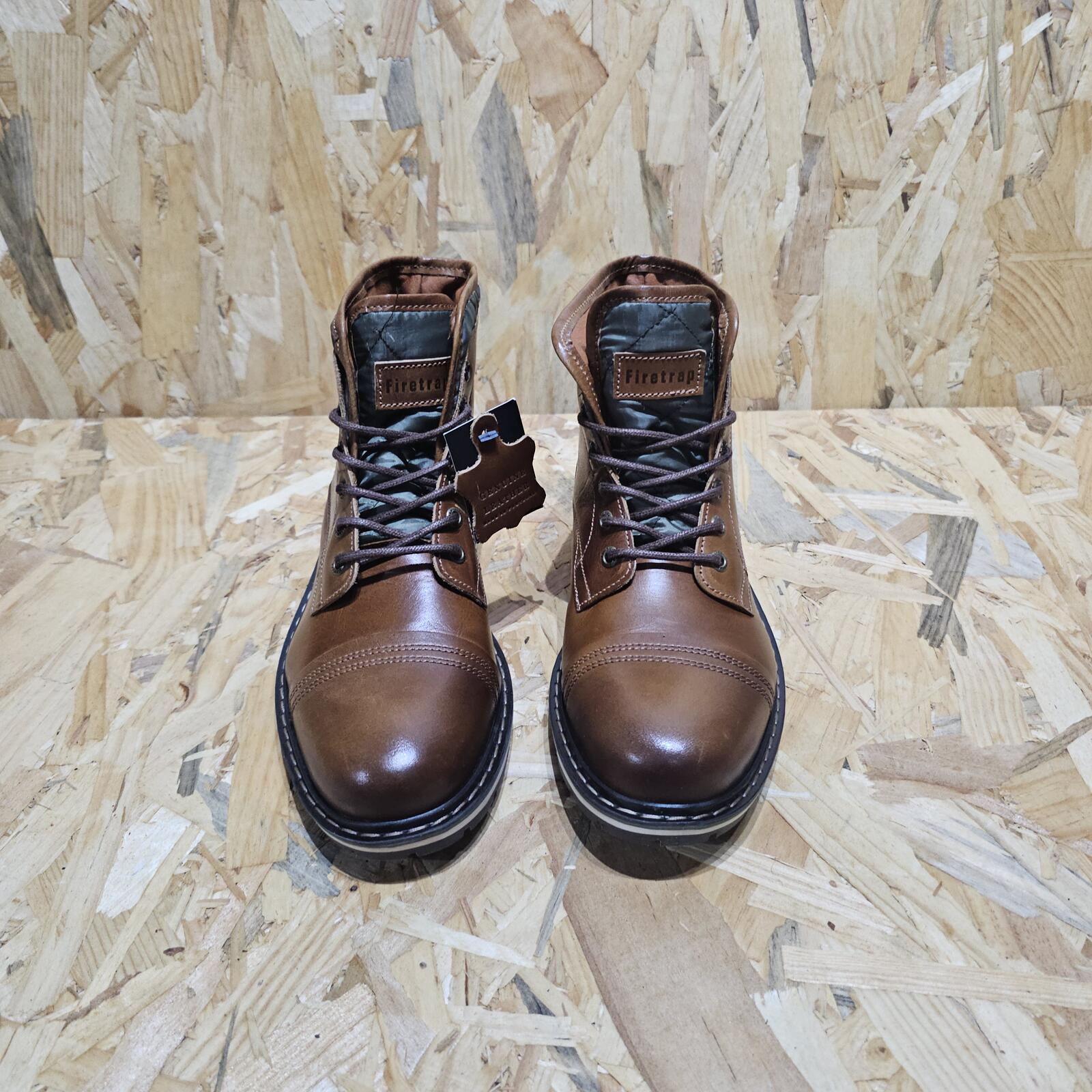 Firetrap Aubin Mess Boots Mens Brown Leather Size UK 6.5 EU 40 *SB16