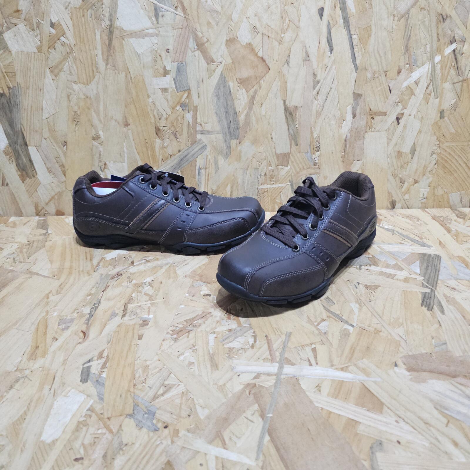 Skechers Marter Lace Casual Shoe Mens Brown Leather Size UK 6 EU 39.5 *SB7