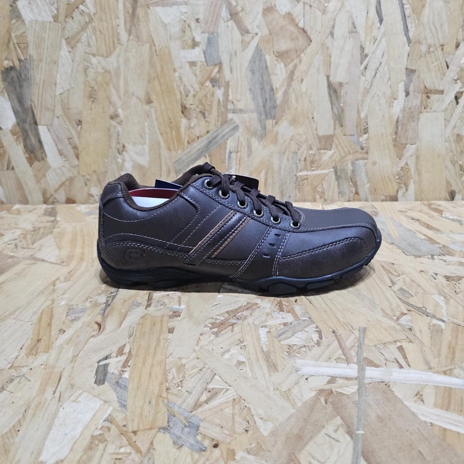 Skechers Marter Lace Casual Shoe Mens Brown Leather Size UK 6 EU 39.5 *SB7