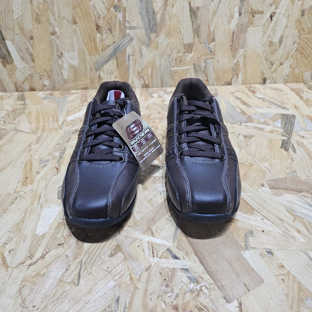Skechers Marter Lace Casual Shoe Mens Brown Leather Size UK 6 EU 39.5 *SB7