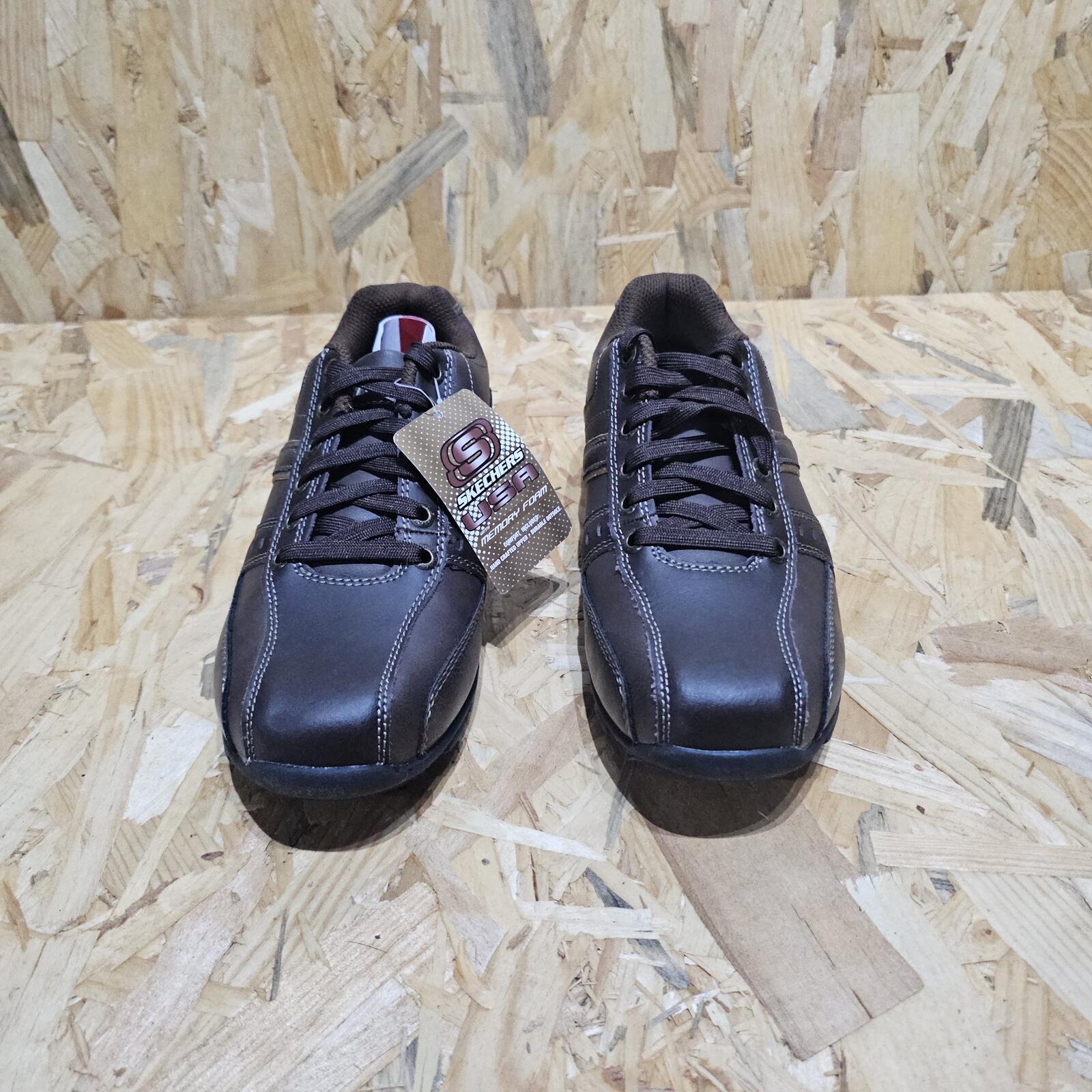 Skechers Marter Lace Casual Shoe Mens Brown Leather Size UK 6 EU 39.5 *SB7