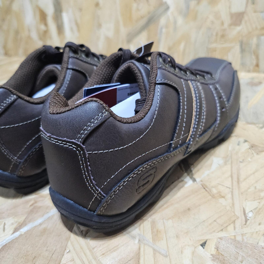 Skechers Marter Lace Casual Shoe Mens Brown Leather Size UK 6 EU 39.5 *SB7