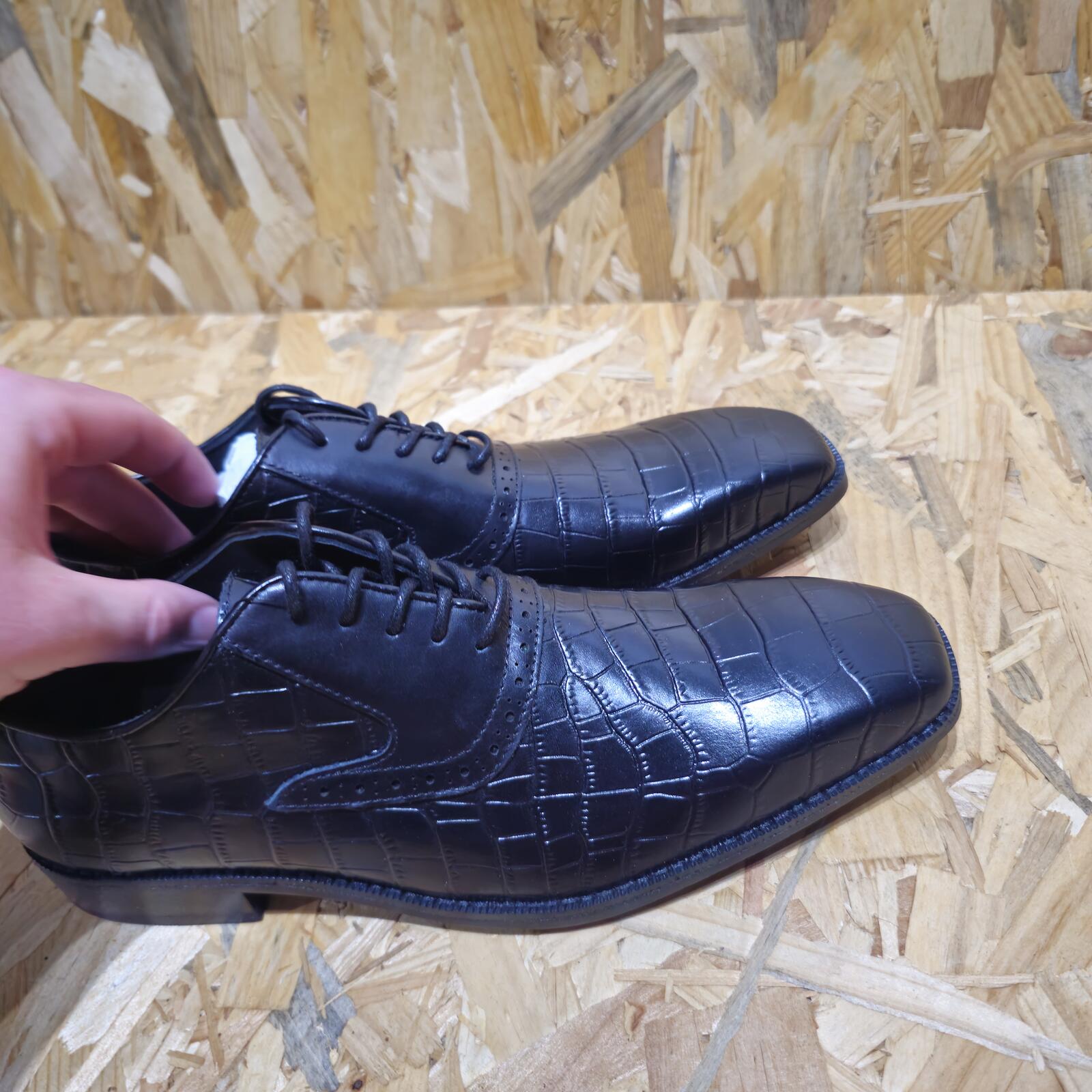 Giorgio Leather Croc Men Oxford Dress Brogue Shoes Size UK 6 EU 39 *SB7