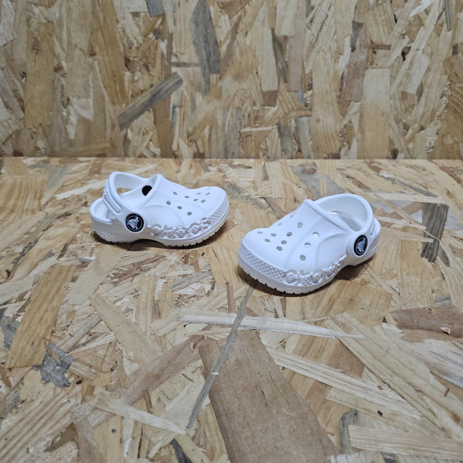 Crocs Baya Clogs Childrens Infant Baby Toddler White Size UK C4 EU 21 *SB1