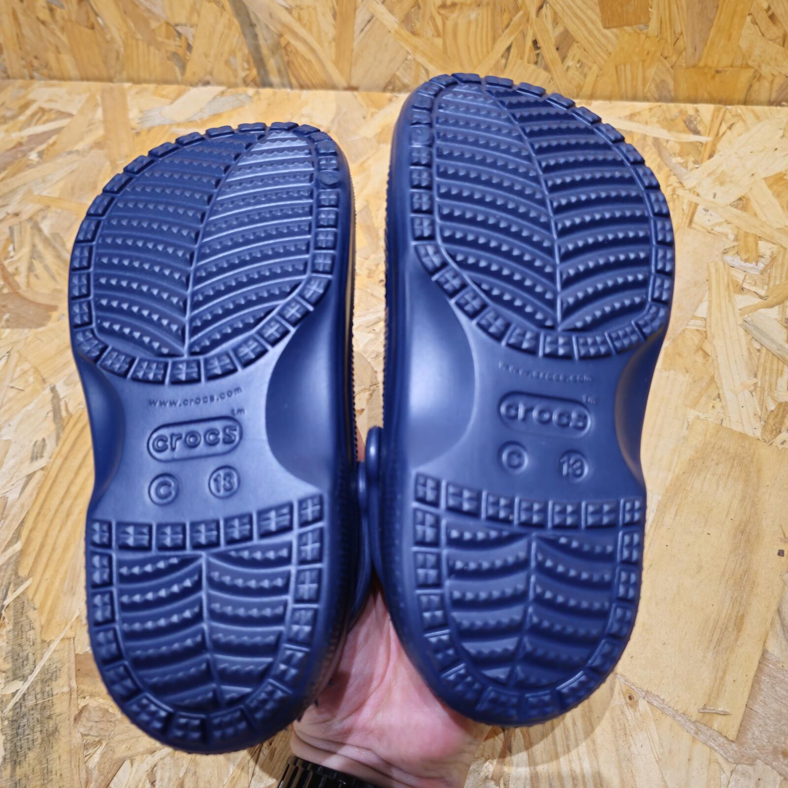 Crocs Kids' Baya Lined Mule Slippers Navy Sandals Size UK C13 EU 31.5 *SB1