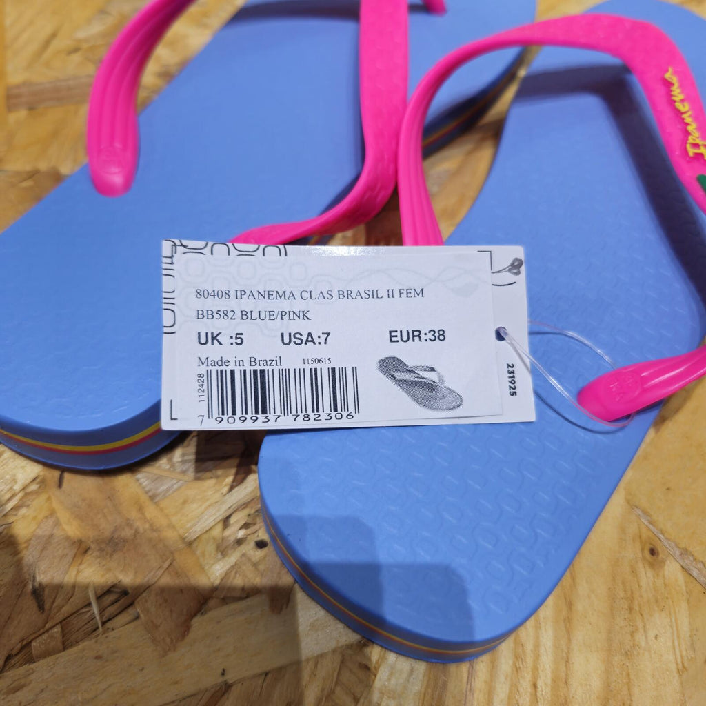 Ipanema Womens Classic Brazil II Fem Flip Flops Blue Pink Size UK 5 EU 38 *SB1