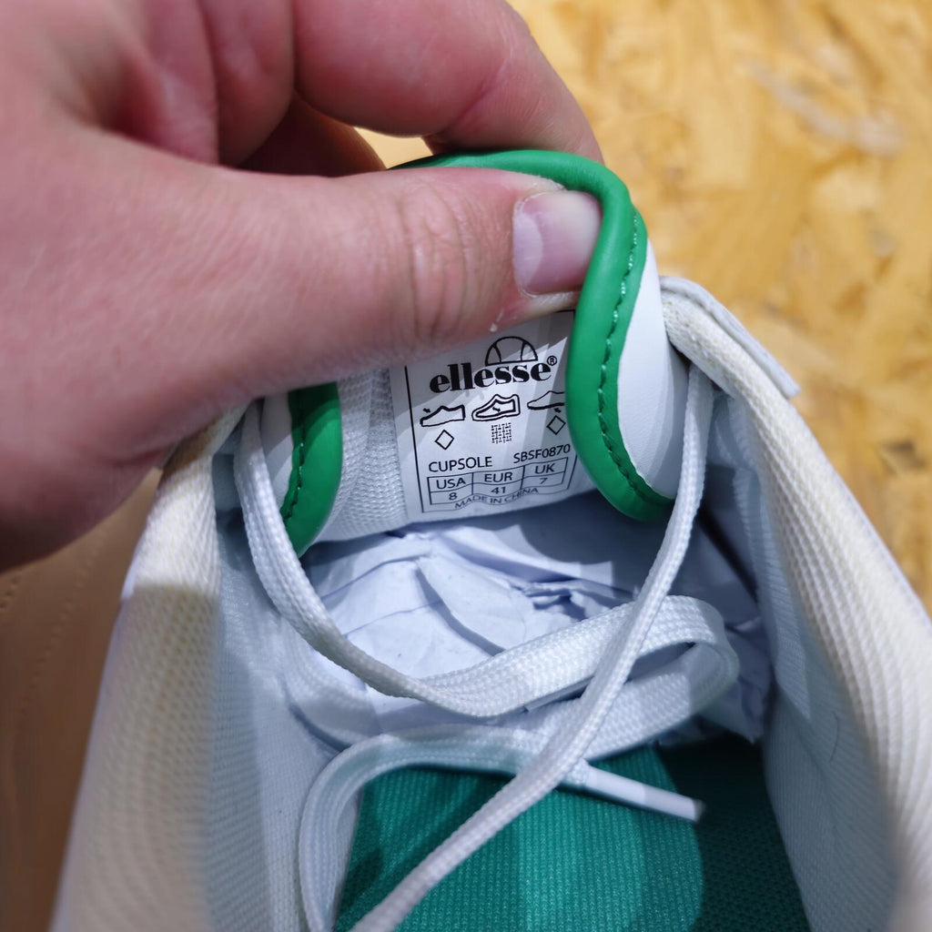 Ellesse Cupsole Classic Trainers Men White Green Ex-Display Size UK 7 EU 41 *SB6