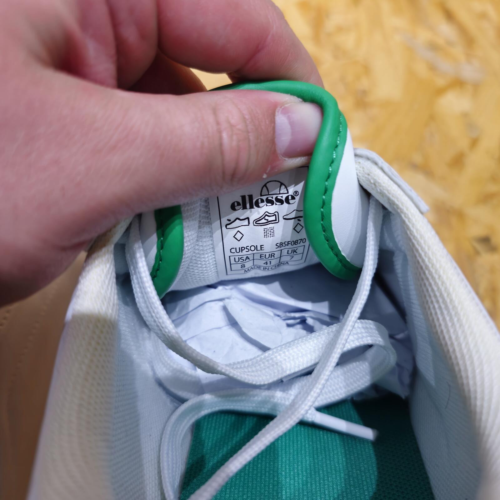 Ellesse Cupsole Classic Trainers Men White Green Ex-Display Size UK 7 EU 41 *SB6