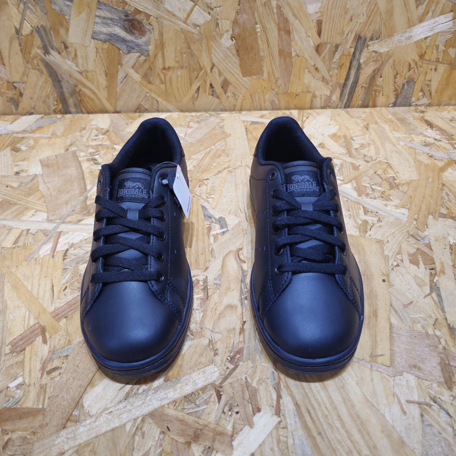 Lonsdale Leyton Leather Trainers Juniors Black Size UK 5.5 EU 38.5 SB20