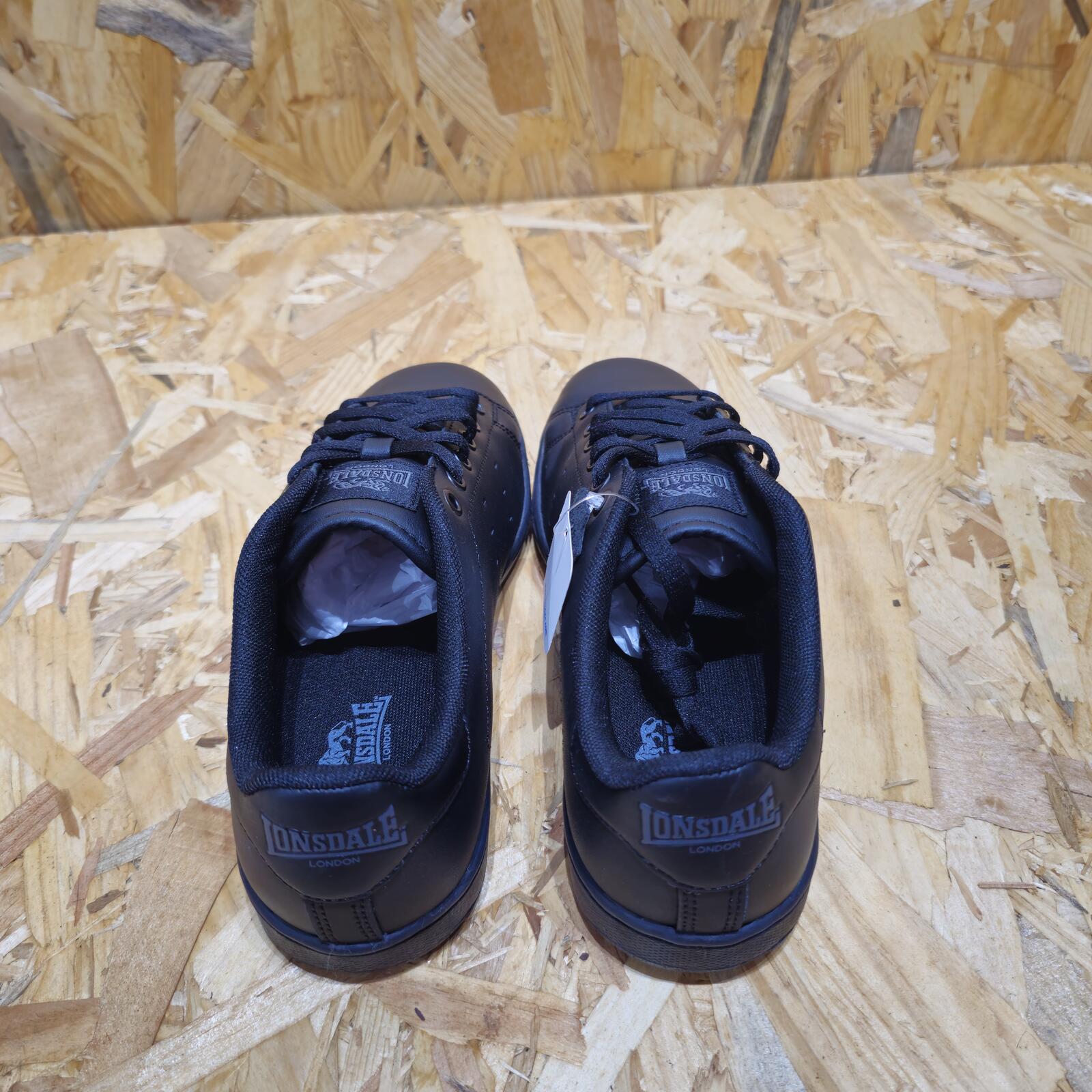 Lonsdale Leyton Leather Trainers Juniors Black Size UK 5.5 EU 38.5 SB20