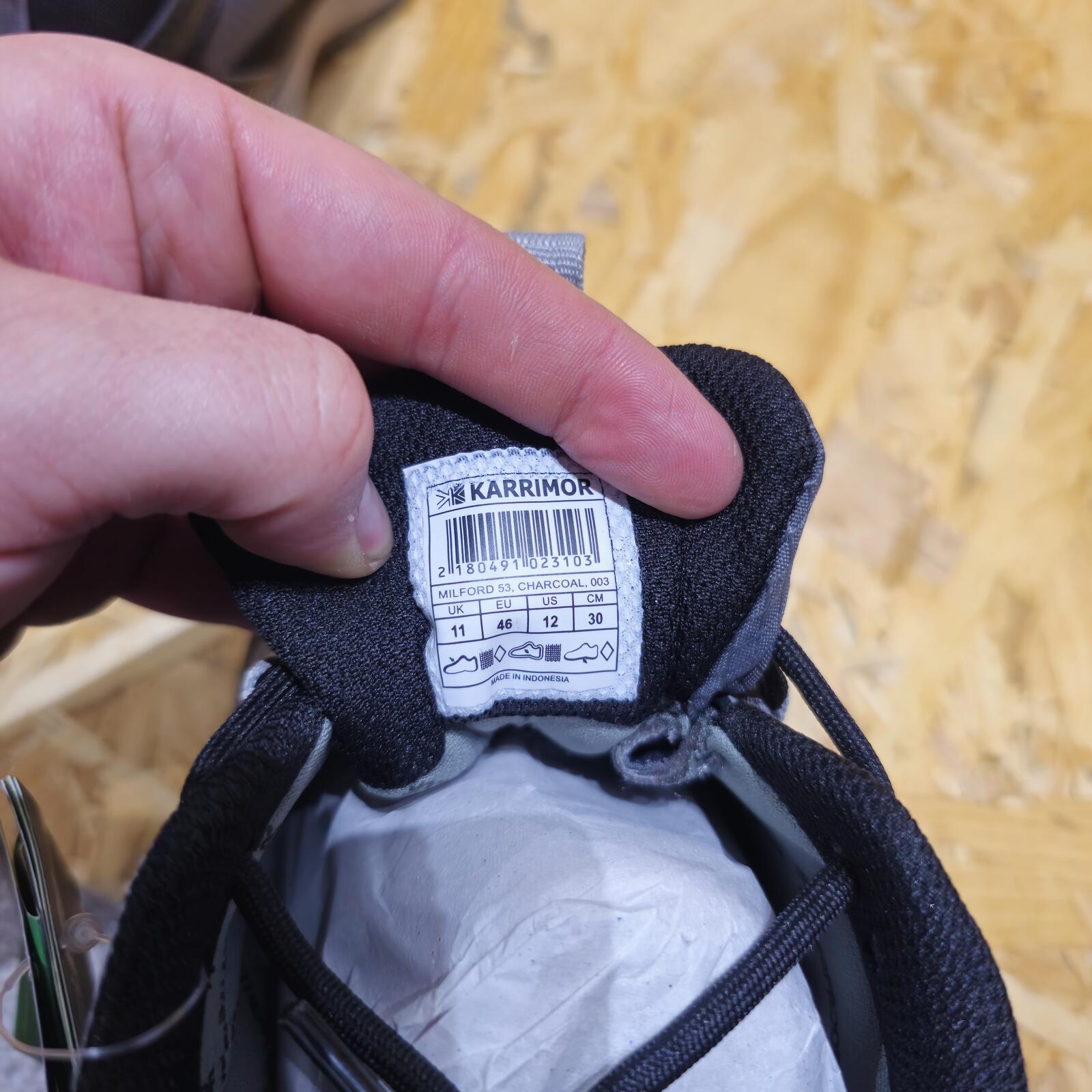 Karrimor Milford Waterproof Hiking Shoes Mens Black Grey Size UK 11 EU 46 *SB20