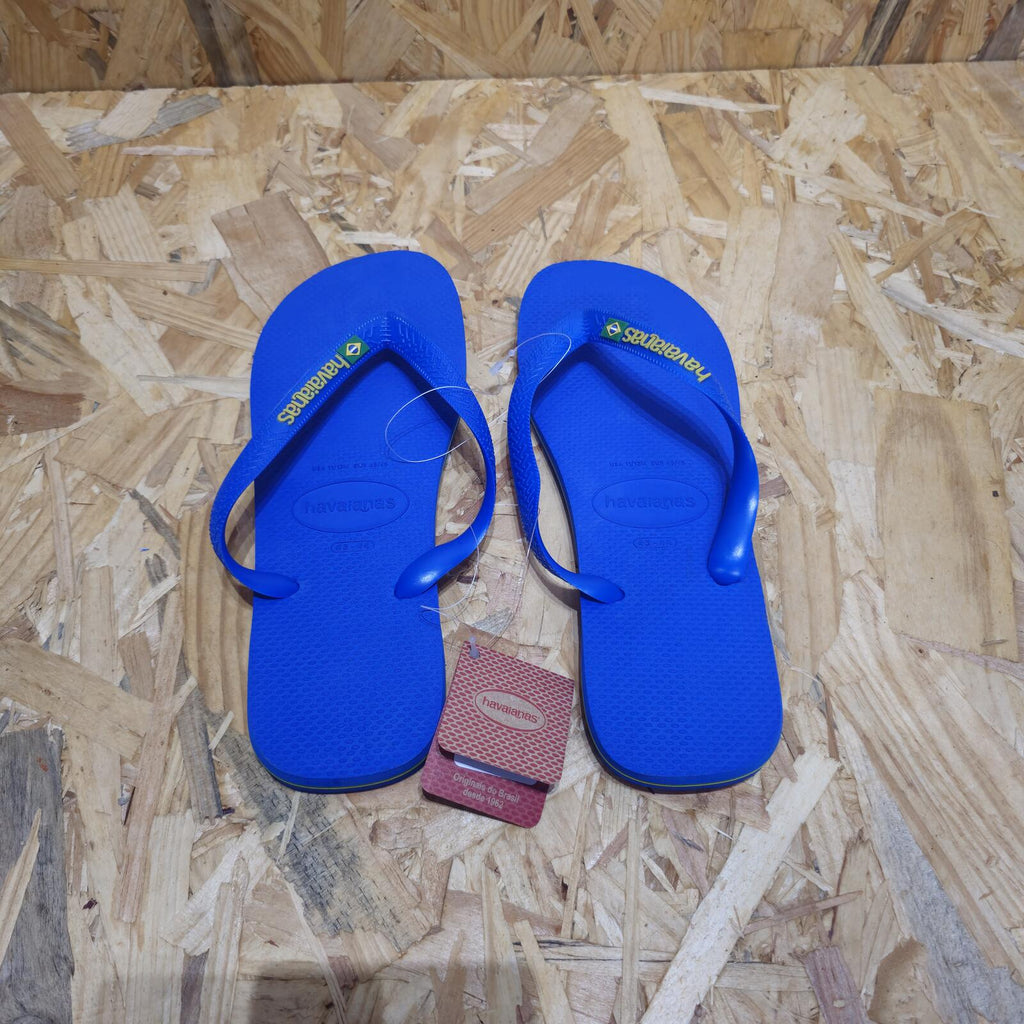 Havaianas Blue Brasil Flip Flops Star Blue Mens Size UK 11 EU 45/6 *FF1