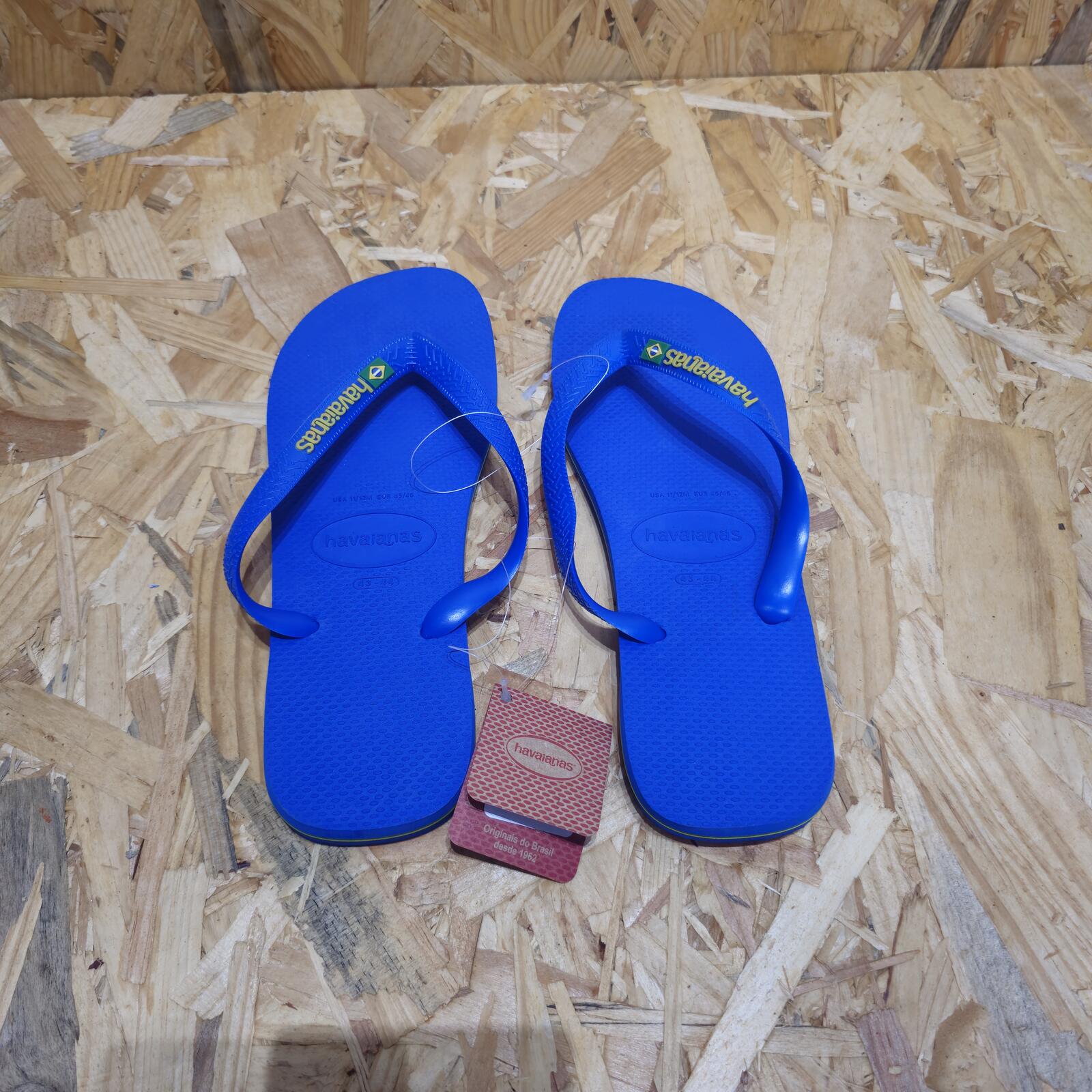 Havaianas Blue Brasil Flip Flops Star Blue Mens Size UK 11 EU 45/6 *FF1