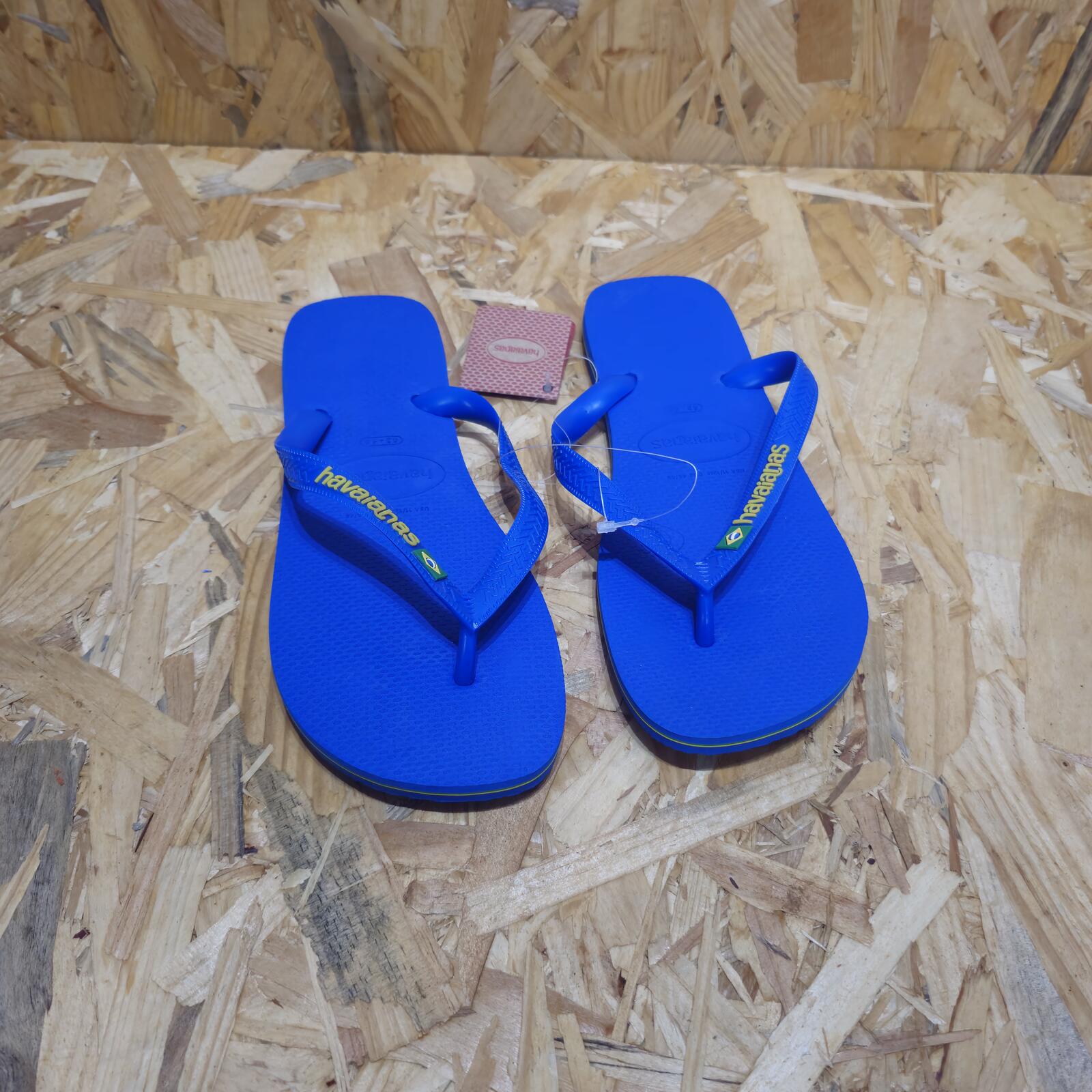 Havaianas Blue Brasil Flip Flops Star Blue Mens Size UK 11 EU 45/6 *FF1